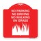 Signmission No Parking Driving or Walking on Grass, Red & White Aluminum Sign, 18" x 18", RW-1818-23626 A-DES-RW-1818-23626 - alternate 1